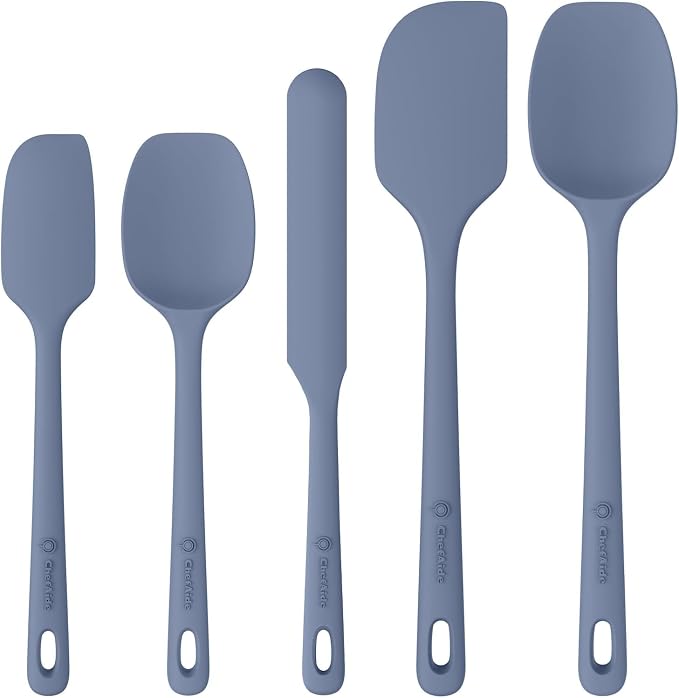 ChefAide 5 Pieces Silicone Spatula Set, Food Grade Rubber Spatula, Upgrade by ChefAide