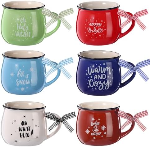 Sawysine 6 Set Christmas Coffee Mugs, Holiday Gift, Stylish Style - Image 3