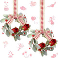 Syhood 2 Pcs 9 Inch Mini Valentine's Day Red Rose Wreaths by Syhood