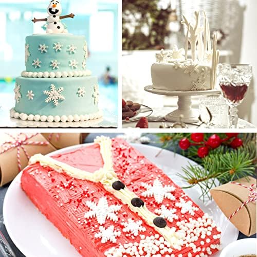 Christmas Silicone Molds Snowflake Molds Mini Xmas Fondant Chocolate Candy Cake Molds Christmas Snowman Tree Snowflake Holly Leaves Santa Claus Baking Molds for Xmas New Year Party Cake Decor - Image 3