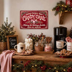 Candy Cane Sign, Christmas Sweet Shop Decor, Vintage Wall Art - Image 4