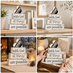 Farmhouse Table Decor, 4pcs Christian Religious Home Decor - Image 6