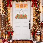 Merry Christmas sign Gingerbread Christmas Decorations Hanging Wooden Sign - Image 2