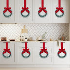 Retrowavy 12 Pcs Small Christmas Kitchen Cabinet Wreaths with Ribbon - Image 3
