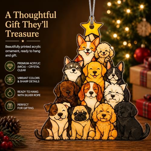 Funny Christmas Ornaments, Stocking Stuffers for Girls, Dog Ornaments for Christmas Tree - Image 4