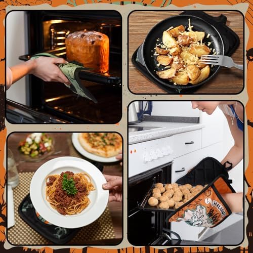 Jingmore 12 Pcs Halloween Pot Holders with Pocket Retro Housewarming Gifts - Image 5