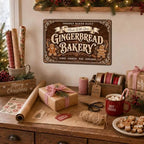 Gingerbread Bakery Sign, Christmas Kitchen Decor, Vintage Wall Art - Image 6