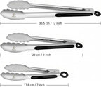 3 PCS Kitchen Tongs Set, Stainless Steel - Image 3