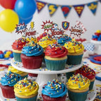 Manvscakes Sprinkles, Blue red and yellow Sprinkles, Super hero Parties, Sprinkle Mix for Cookies, Ice Cream, Cake and Cupcake Decorating - Image 4