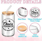SiliFine Chaos Coordinator Gifts for Women, 6 Pcs Glass Cups with Lids - Image 4