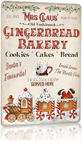Artlunar Vintage Christmas Decor Gifts Rustic Christmas Mrs Claus Old Fashioned Gingerbread Bakery Tin Sign for Home Farmhouse Kicthen Cafe Bar Wall Decor 8 x 12 inches (3245) by Artlunar