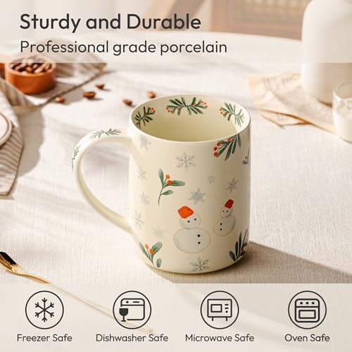 18 oz Large Ceramic Coffee Mug, Porcelain Tea Cup with Big Handle - Image 2