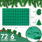 HKNMTT Mini Christmas Candy Molds, Silicone 72 Cavity Chocolate Mold, Tree Santa Snowman Stocking Bell Gingerbread Shape Gummy Making Set, Food Grade for Gifts Cookies Dog Treats - Image 5