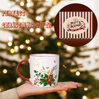YHRJWN Christmas Coffee Mug Set of 4, Ceramic Tree Mug for Kids Women, Gift Set, Merry Xmas Gifts Ornaments, 11 Oz - Image 4