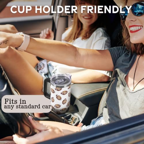 Fall Thanksgiving Tumbler with Lid and Straw 40oz,Cute Football Vacuum Insulated Leak Proof Stainless Steel Coffee Cup for Game Day, Farmhouse Accessories Gift for Women Girls - Image 7