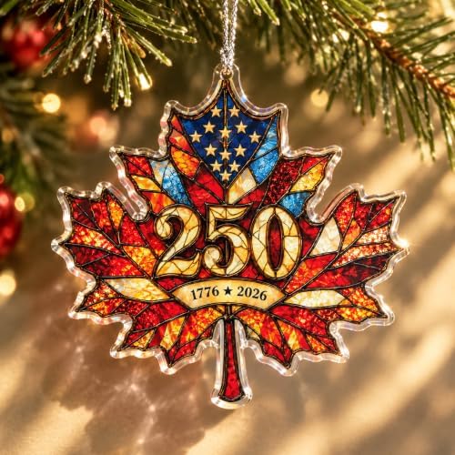 USA 250th Anniversary Ornament - Patriotic Maple Leaf Ornament 1776-2026 - America 250 Christmas Decor - Historic Keepsake - Gift for Patriots - Image 6