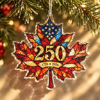 USA 250th Anniversary Ornament - Patriotic Maple Leaf Ornament 1776-2026 - America 250 Christmas Decor - Historic Keepsake - Gift for Patriots - Image 6