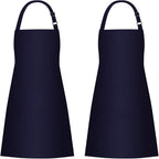 Jubatus 2 Pack Bib Aprons with 2 Pockets Cooking Chef Kitchen Apron by Jubatus