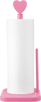 Leinuosen Valentines Day Pink Heart Paper Towel Holder Cute Heart Wooden Paper by Leinuosen