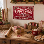Candy Cane Sign, Christmas Sweet Shop Decor, Vintage Wall Art - Image 6