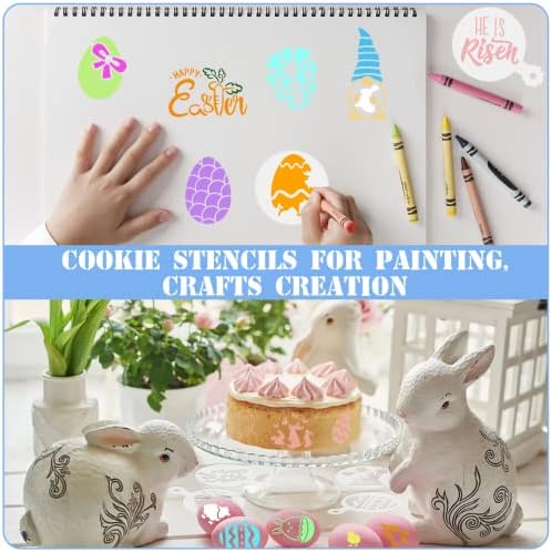 Easter Cookie Stencils 36 Reusable Egg Bunny Coffee Dessert Decor Templates - Image 6