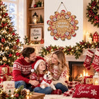 Gingerbread Christmas Decorations Merry Christmas Wreath Wooden Sign - Image 5