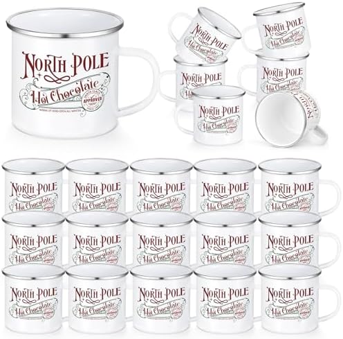 Yaomiao 50 Pcs North Pole Christmas Coffee Mugs, Stainless Steel, Enamel by Yaomiao