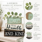 4pcs Farmhouse Table Decor, Always Stay Humble and Kind Inspirational Decor - Image 3