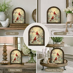Winter Cardinal Arched Table Sign, Christmas Farmhouse Shelf Decor - Image 5