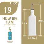 Sweejar 19 Fl Oz Ceramic Olive Oil Dispenser Bottle - Image 6