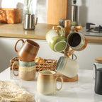 HASENSE Coffee Mugs Set of 6, Ceramic 16 oz Large Reactive Glaze Mugs - Image 4