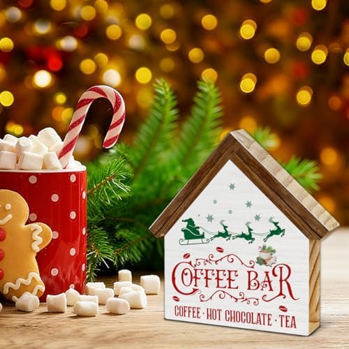 Vintage Christmas Coffee Bar Decor, Kitchen Christmas Decorations - Image 3