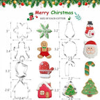 Christmas Cookie Cutters, 8PCS Holiday Cookie Cutter Shapes - Snowman,Christmas Tree,Gingerbread Man,Candy Cane,Snowflake,Santa Face,Christmas House, Winter Glove Cookies Mold - Image 2