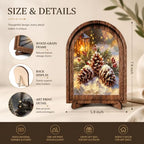 Winter Pinecone Arched Table Sign, Rustic Farmhouse Christmas Decor - Image 2
