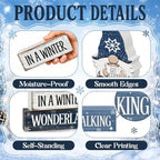 4 Pcs Christmas Table Decorations, Blue Christmas Decor Indoor - Image 4