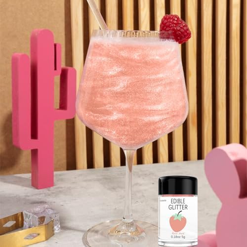 Rose Gold Edible Glitter for Cakes Drinks - Colaele 5 grams Food Grade Luster Dust Glimmer Powder Metallic Fancy Food Decorating Sprinkle Brew Glitter Dust Decorations Beverage Candy Dessert, Vegan - Image 4