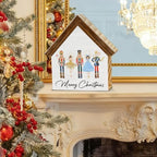 Nutcracker Christmas Decor, Merry Christmas House Shaped Wooden Sign - Image 4