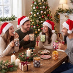 12 Pcs Christmas Glass Mugs with Handle Winter Xmas Coffee Mugs, Snowflakes - Image 7