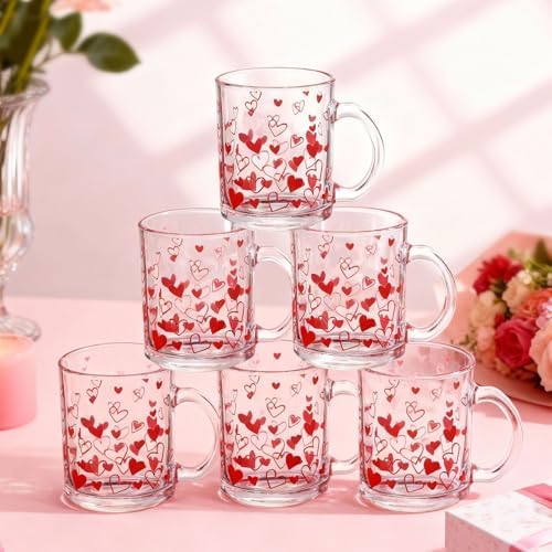 Maxcheck 6 Pack 12 oz Valentines Day Heart Coffee Mugs - Image 4