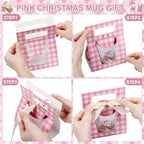LemonRoad 6 Sets Pink Christmas Mugs 12 oz Xmas Coffee Mugs with Mug Boxes - Image 4