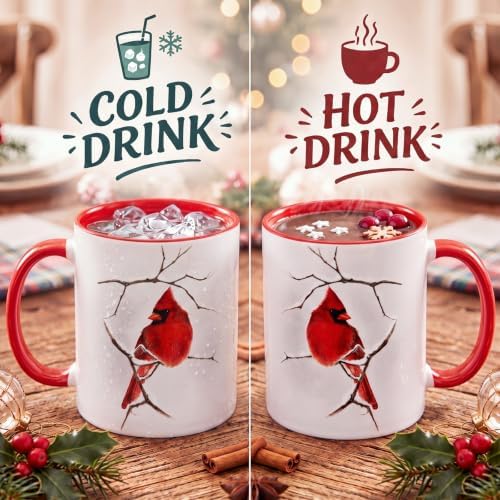 6 Pcs Christmas Cardinal Gift Mug 11oz for Women Mom - Image 4