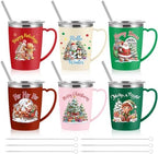 Maxcheck 6 Pcs Christmas Coffee Mugs 16 Oz Insulated Stainless Steel Cups by Maxcheck