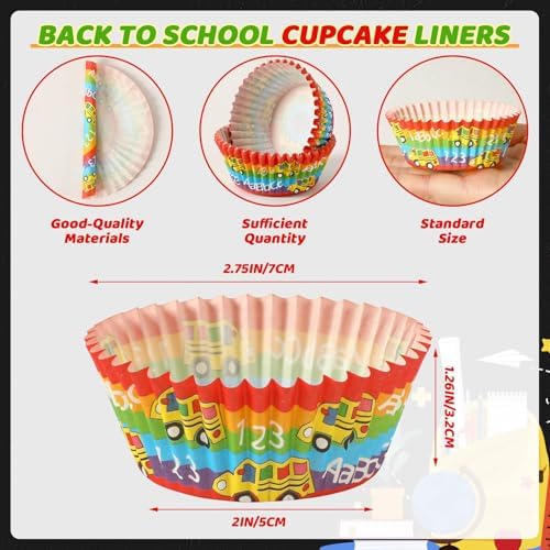 SANNIX 450pcs Back To School Cupcake Liners Baking Cups Cupcake Wrappers - Image 2