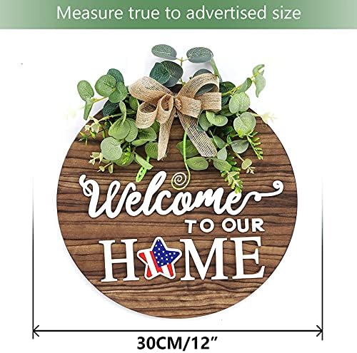 Interchange Welcome Sign Front Door Wreaths for Spring Fall Summer Winter - Image 3