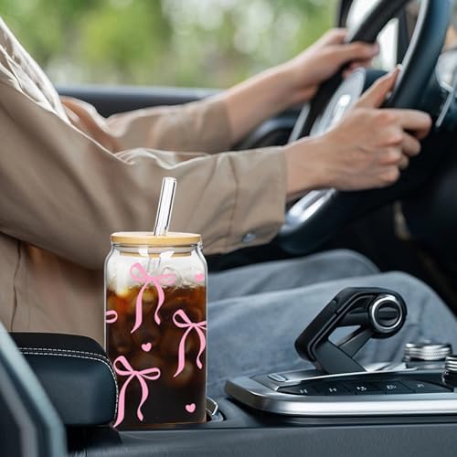 Coquette Cute Glass Cup 4Pack 18oz Drinking Smoothie Tumbler - Image 7