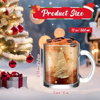 Maxcheck 6 Pack 12 oz Christmas Coffee Mugs Glass Cups with Handle - Image 3