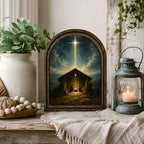 Nativity Scene Arched Decor, Christmas Manger Table Sign, 5.9x7.9 - Image 6