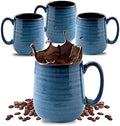 HASENSE Coffee Mugs Set of 4, 15 Ounce Porcelain Mug Set with Handle for Morning Coffee Tea and Cocoa, Ceramic Coffee Cups with Beautiful Glaze for Men, Women, Navy by Hasense
