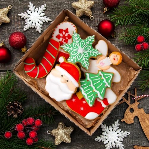 Christmas Cookie Cutters Set, 12 Pieces Stainless Steel Metal Christmas Cookie Cutters Shapes - Gingerbread Men,Christmas Tree,Snowflake, Candy Cane, Santa Face, Star and More - Image 7
