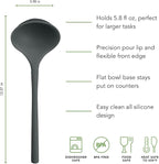 Tovolo Flex Core Silicone Ladle BPA Free Charcoal Gray Deep Silicone Soup Ladle - Image 5